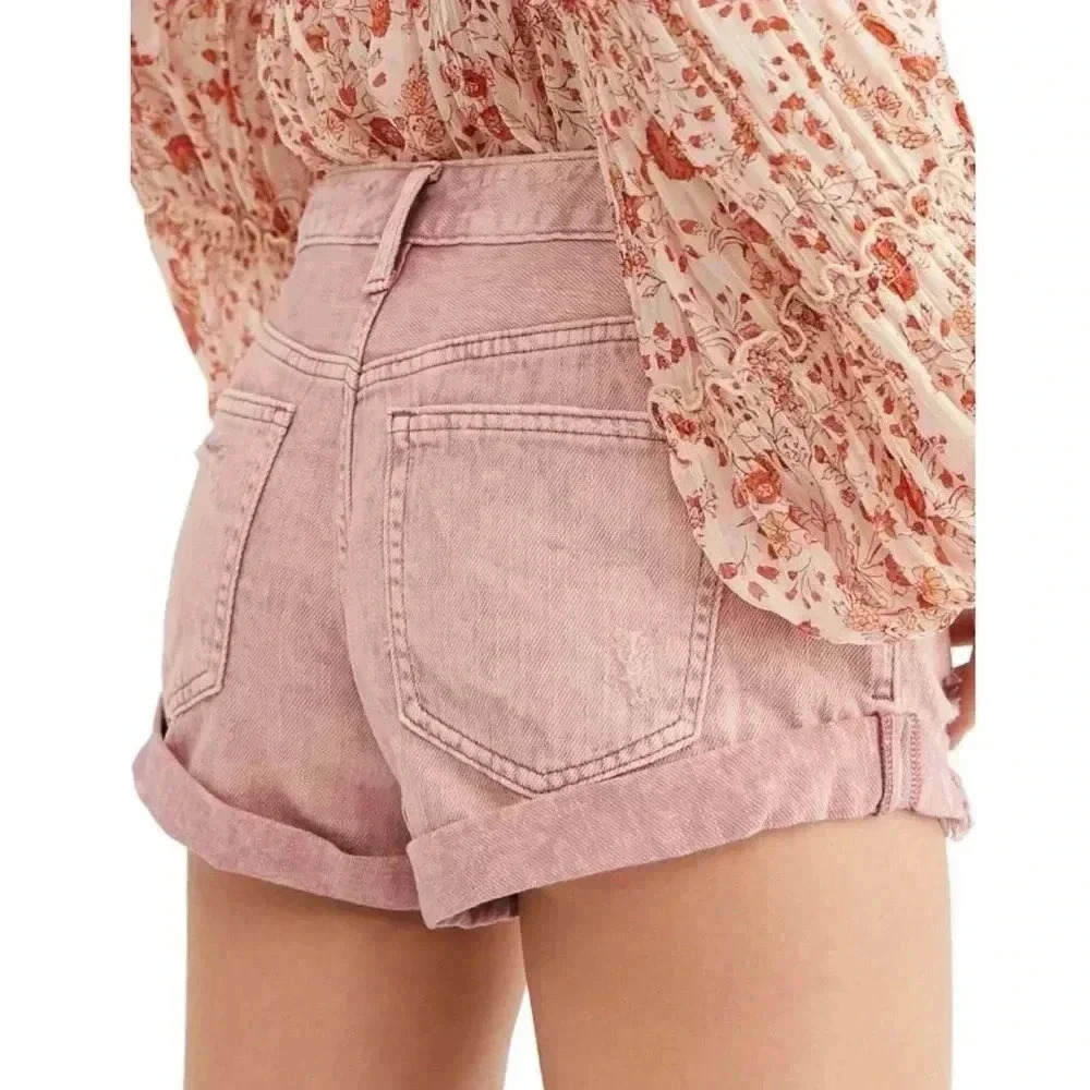 Free People Romeo Rolled Denim Cutoffs Shorts - Picture 2 of 8